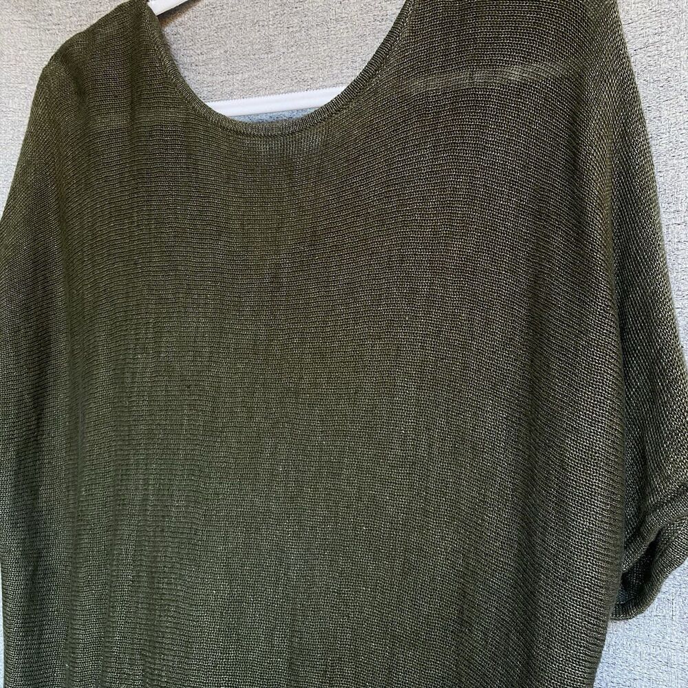 Talbots Olive Green V‑Neck Lightweight Knit Sweater - Picture 3 of 11